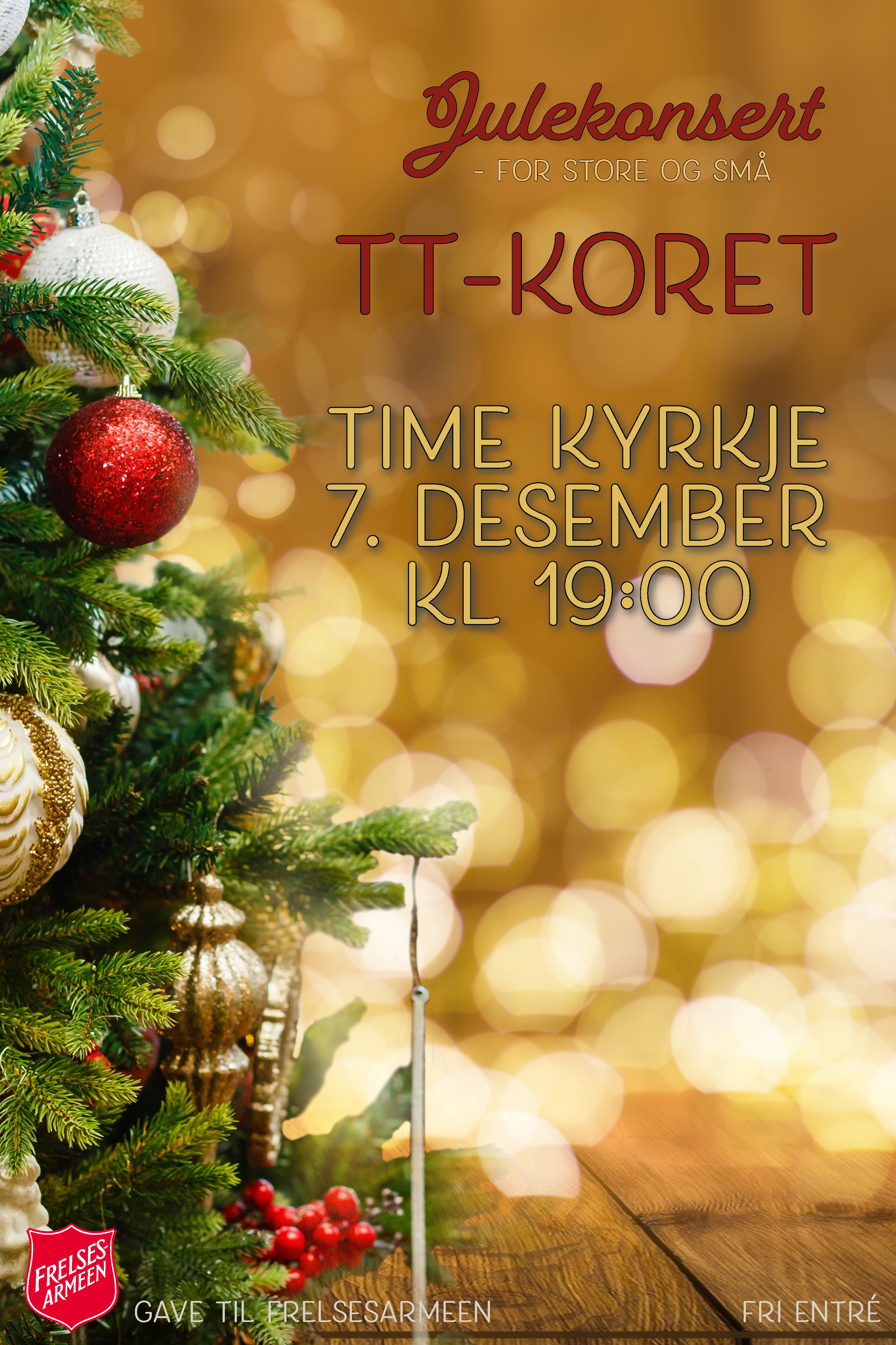 Plakat med informasjon om konserten
